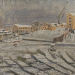 Oljemålning, Gideon Börje (1891-1965), Sverige. Stockholmsmotiv, signerad. Olja på duk, 53x64 cm